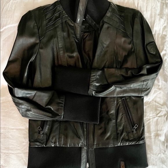 RUDSAK LEATHER BOMBER JACKET - Picture 1 of 12